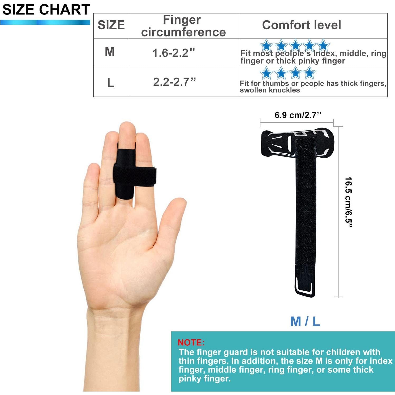 Férula para dedos VHOPMORE tamaño M - Soporte para lesiones deportivas