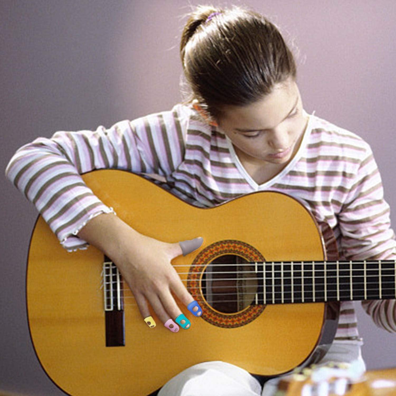 50 Protectores de Dedos de Silicona para Guitarra - 5 Tamaños