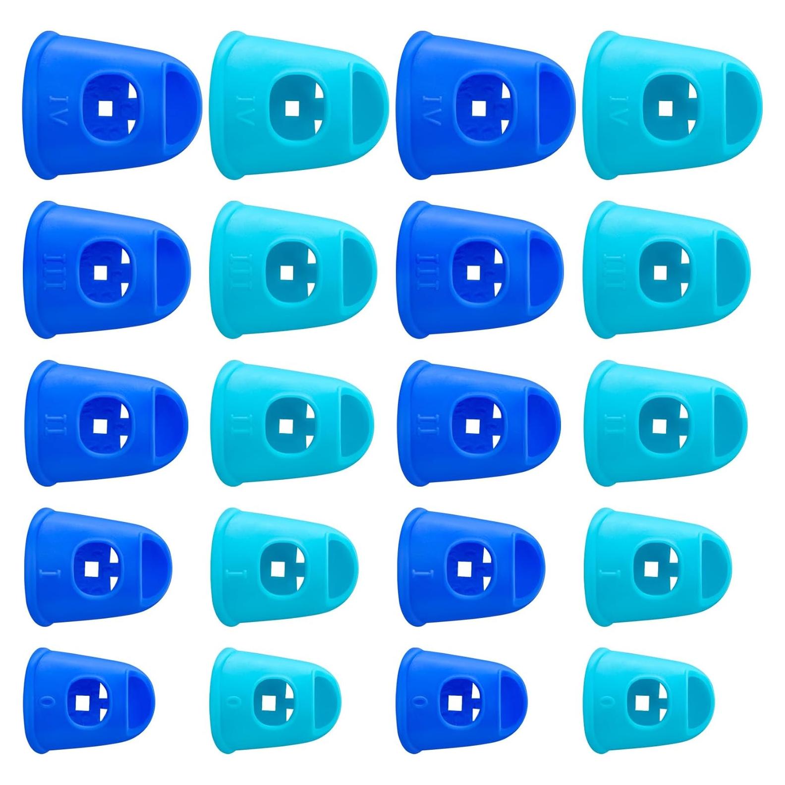 20 Protectores de Punta de Dedo de Goma Pndeyo - 5 Tamaños