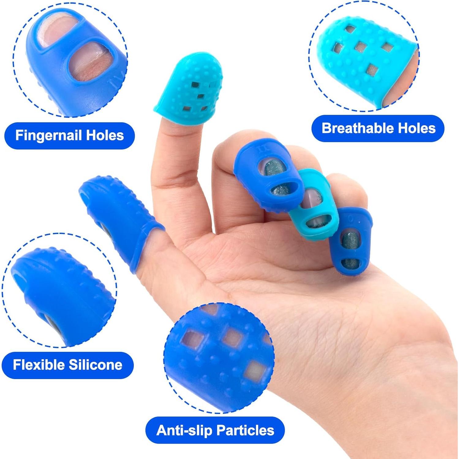 20 Protectores de Punta de Dedo de Goma Pndeyo - 5 Tamaños