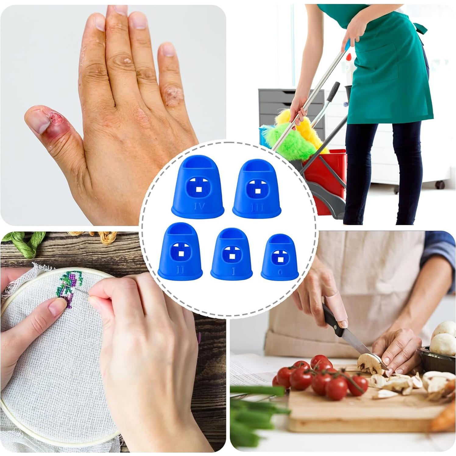 20 Protectores de Punta de Dedo de Goma Pndeyo - 5 Tamaños