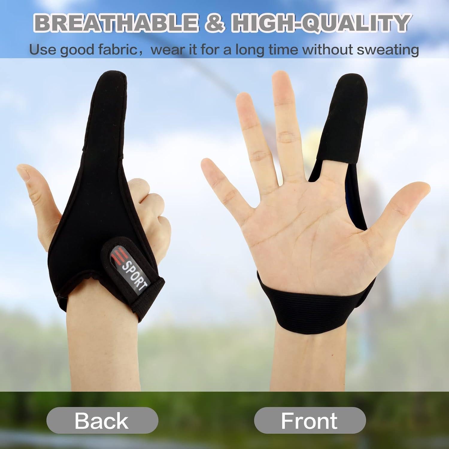 Guantes de pesca antideslizantes Klfoho - 3 piezas, talla única