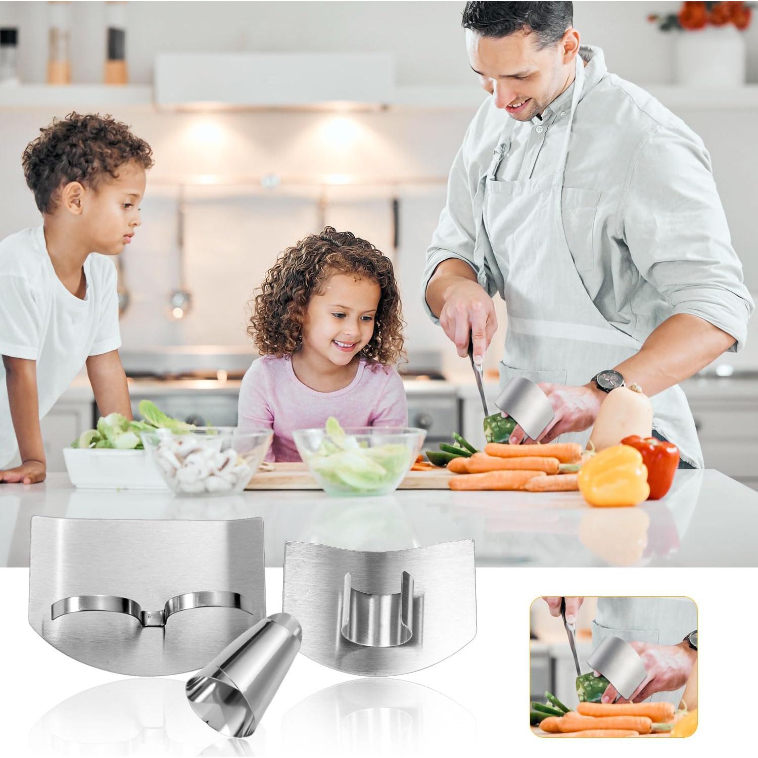 4 Protectores de Dedos y 2 Protectores de Uñas Acero Inoxidable