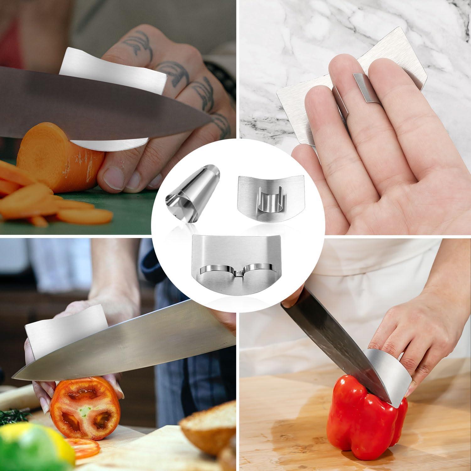 4 Protectores de Dedos y 2 Protectores de Uñas Acero Inoxidable