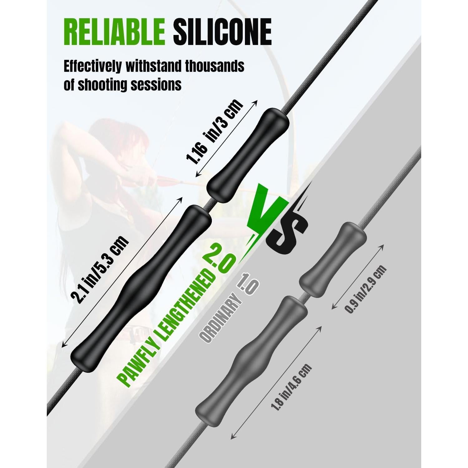 Protectores de Dedos de Silicona Pawfly para Arco - 8 Piezas