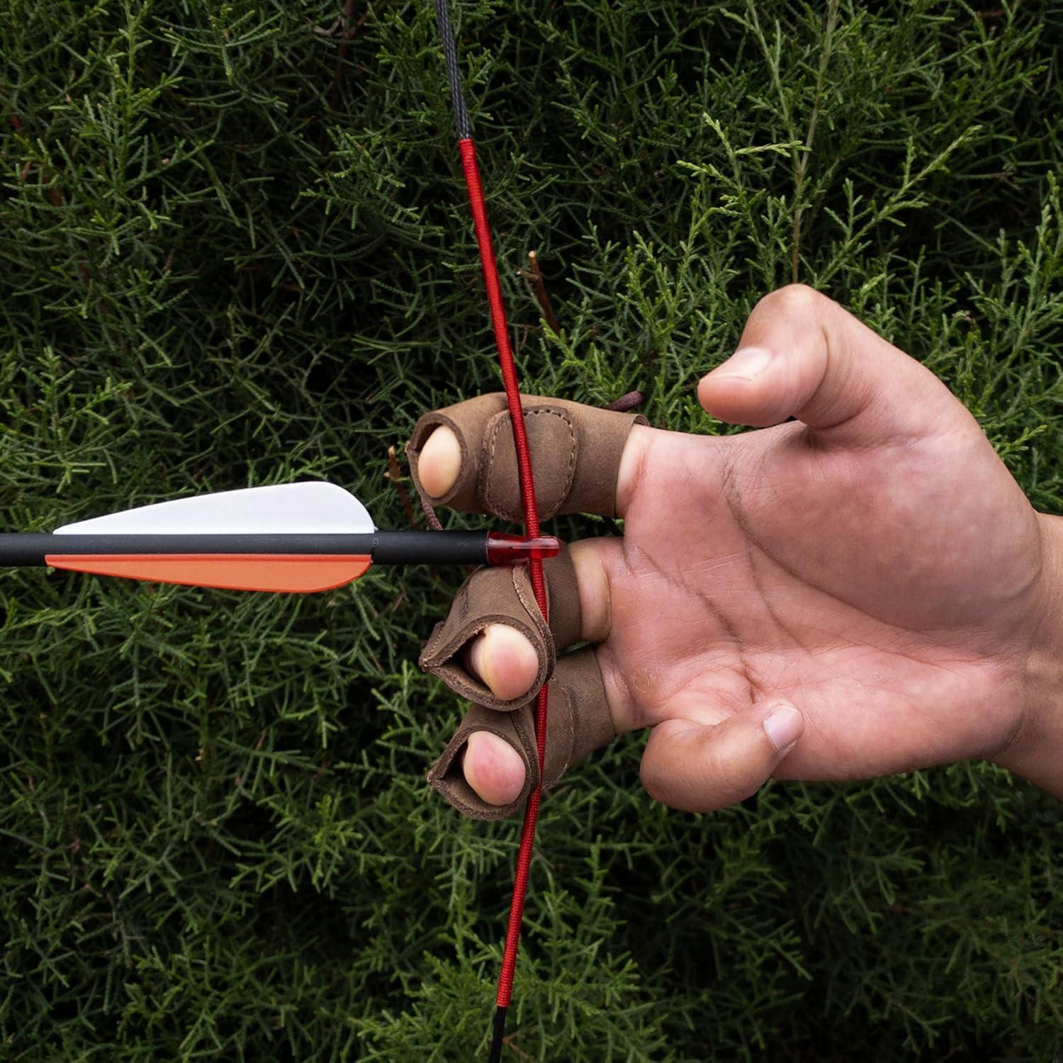 Juego de 3 Protectores de Dedos Valhalla Gear - Cuero Marrón