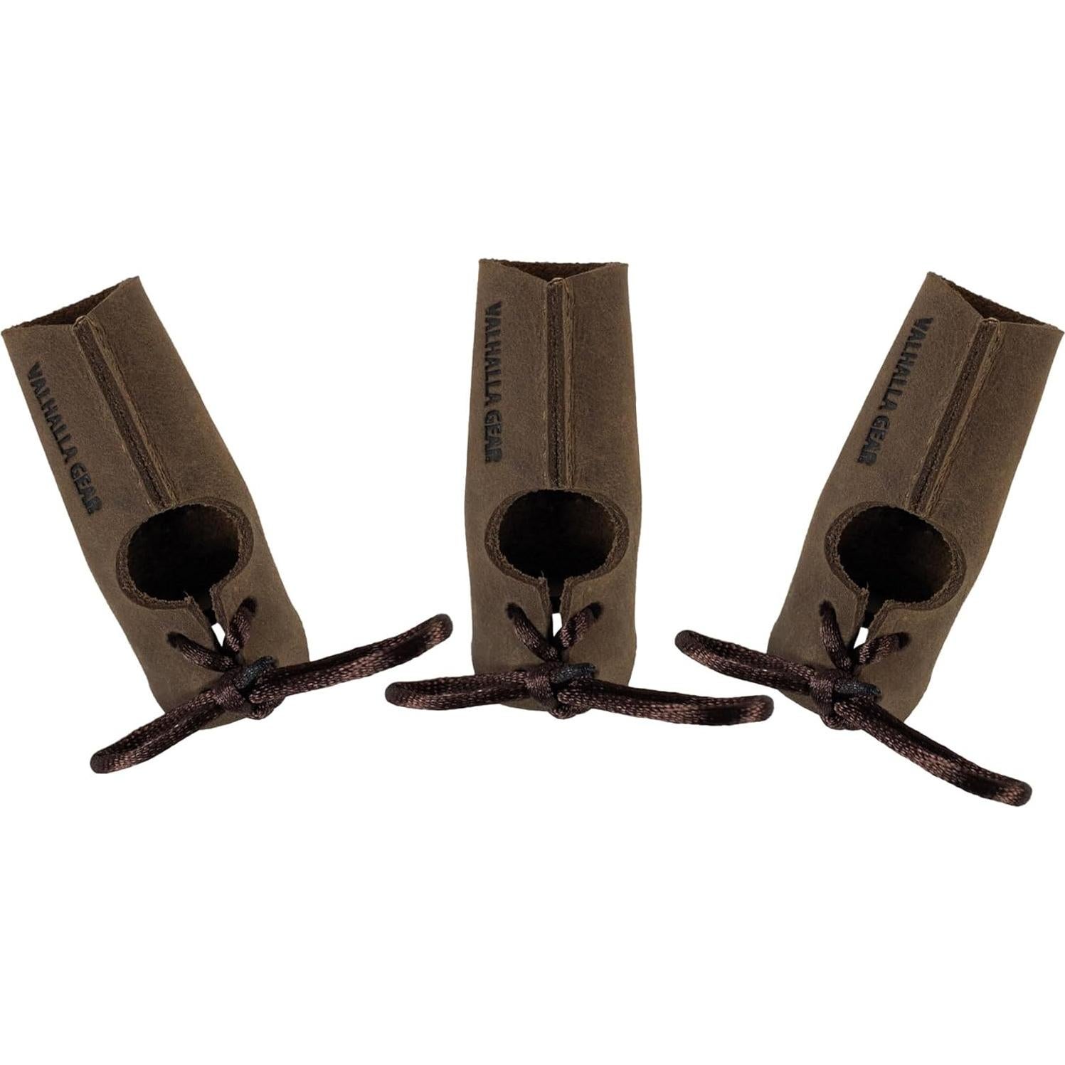 Juego de 3 Protectores de Dedos Valhalla Gear - Cuero Marrón