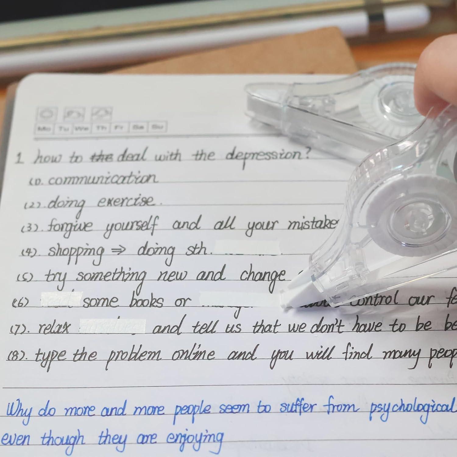 16 Cintas Correctoras Transparentes Tramboo 12m para Oficina