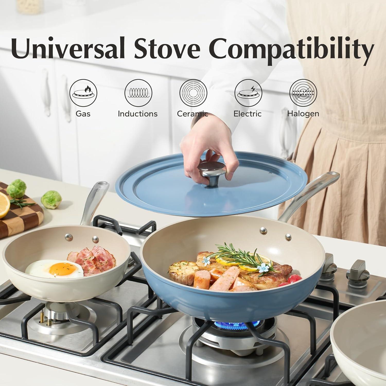 Juego de Sartenes Antiadherentes Redchef 8 Piezas Cerámica 20-28 cm