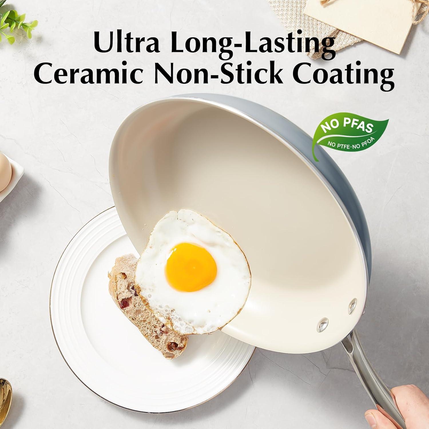 Juego de Sartenes Antiadherentes de Cerámica Redchef 3 Piezas