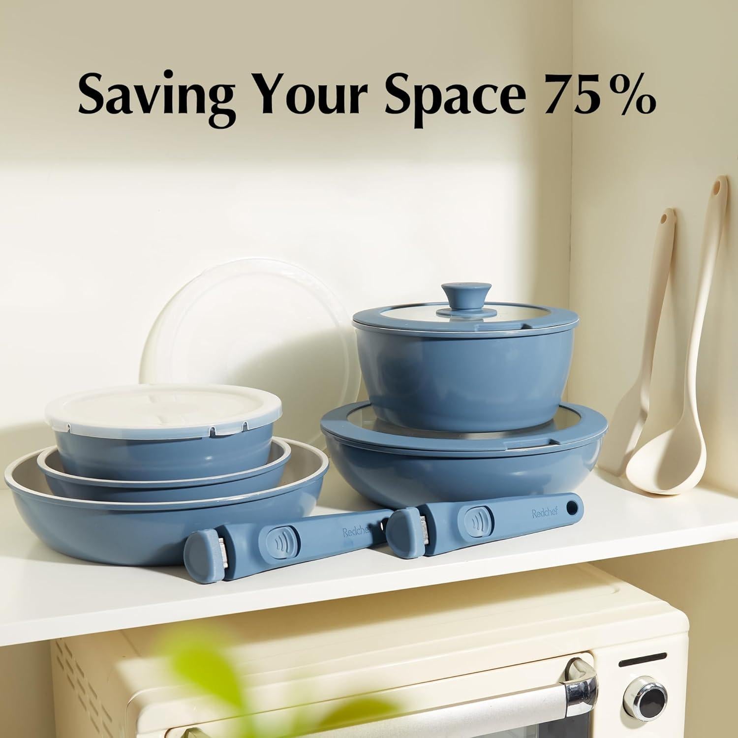 Juego de Ollas y Sartenes de Cerámica Redchef 21 Piezas Antiadherente