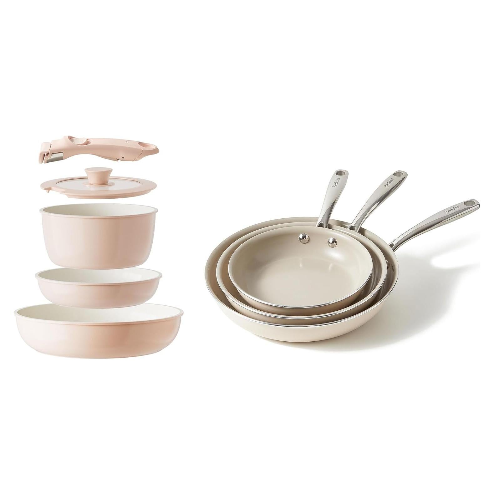 Juego de Ollas y Sartenes Cerámicas Redchef Antiadherentes 5 Piezas