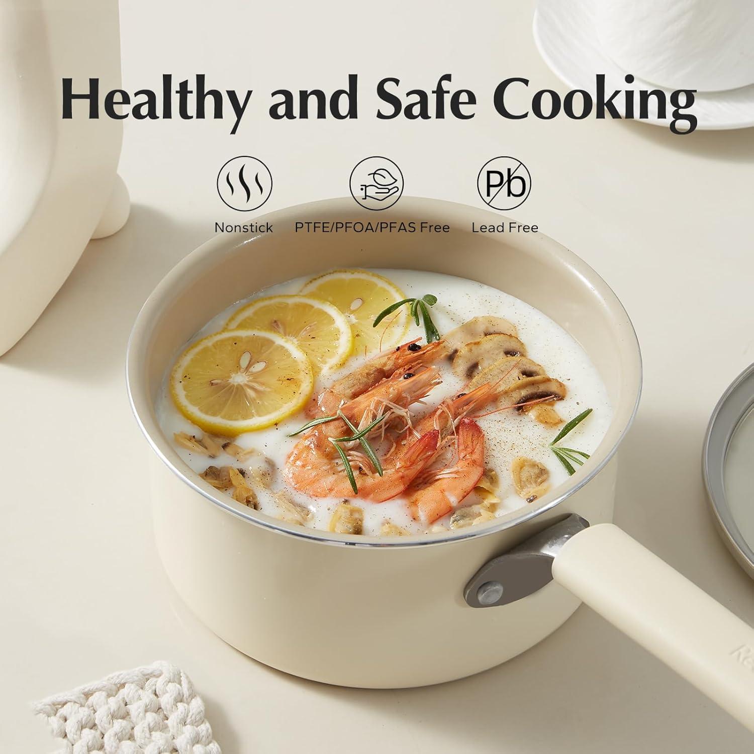 Cacerola Antiadherente de Cerámica Redchef 2.5L con Tapa