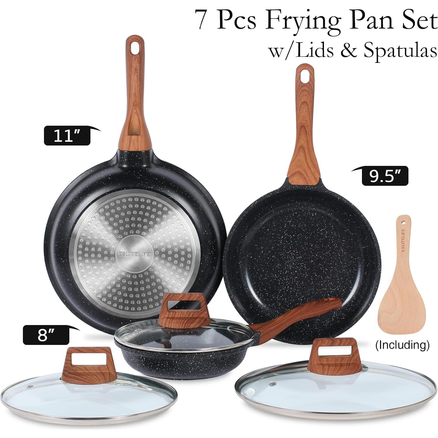 Juego de Sartenes Antiadherentes ESLITE LIFE 20-23-28 cm Negro