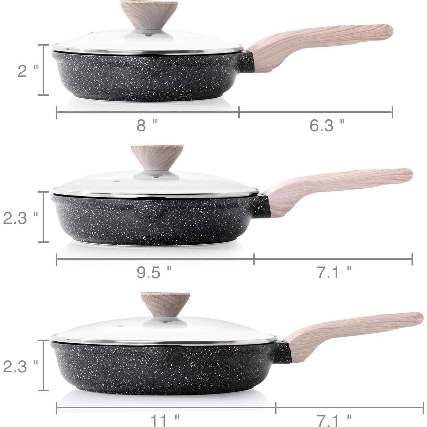 Juego de Sartenes Antiadherentes Kordisen 3 Piezas 20-28 cm