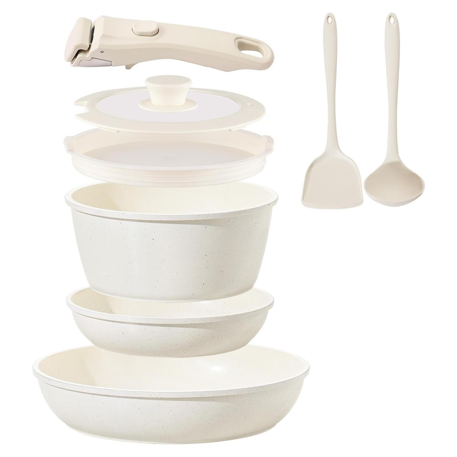 Juego de Utensilios de Cocina 8Pcs Coicur Cerámica Antiadherente