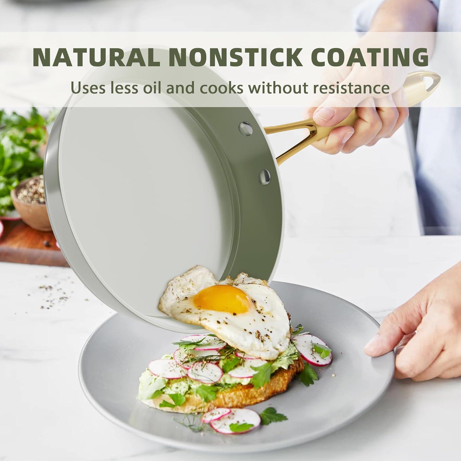 Juego de Utensilios de Cocina Cerámica VONIKI 16 Piezas Verde