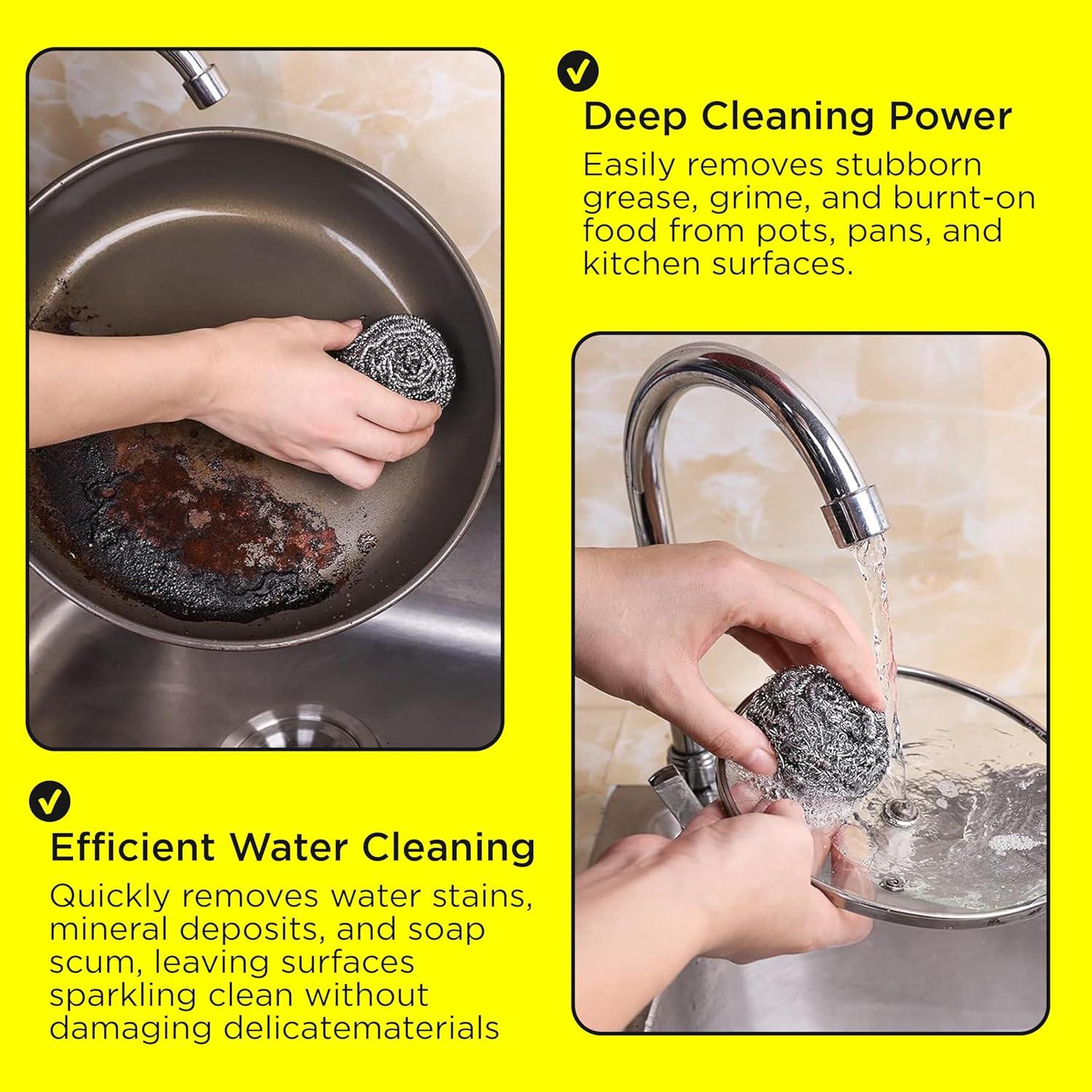 6 Estropajos de Acero Inoxidable Simba para Limpieza Eficaz