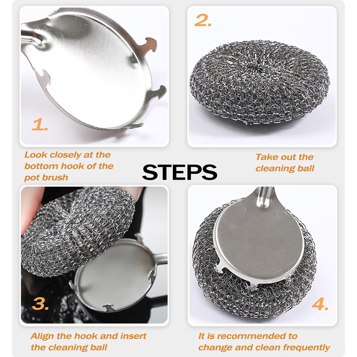 Juego de Estropajos de Acero Inoxidable DAJOOEE - 5 Almohadillas