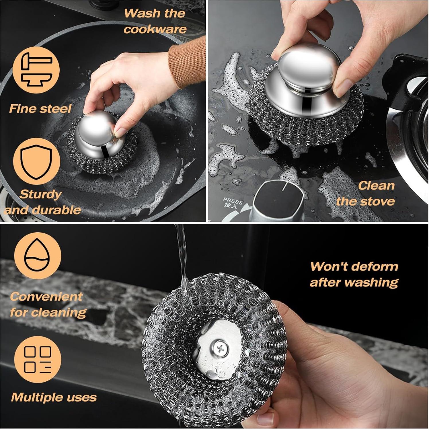 Juego de Estropajos de Acero Inoxidable DAJOOEE - 5 Almohadillas