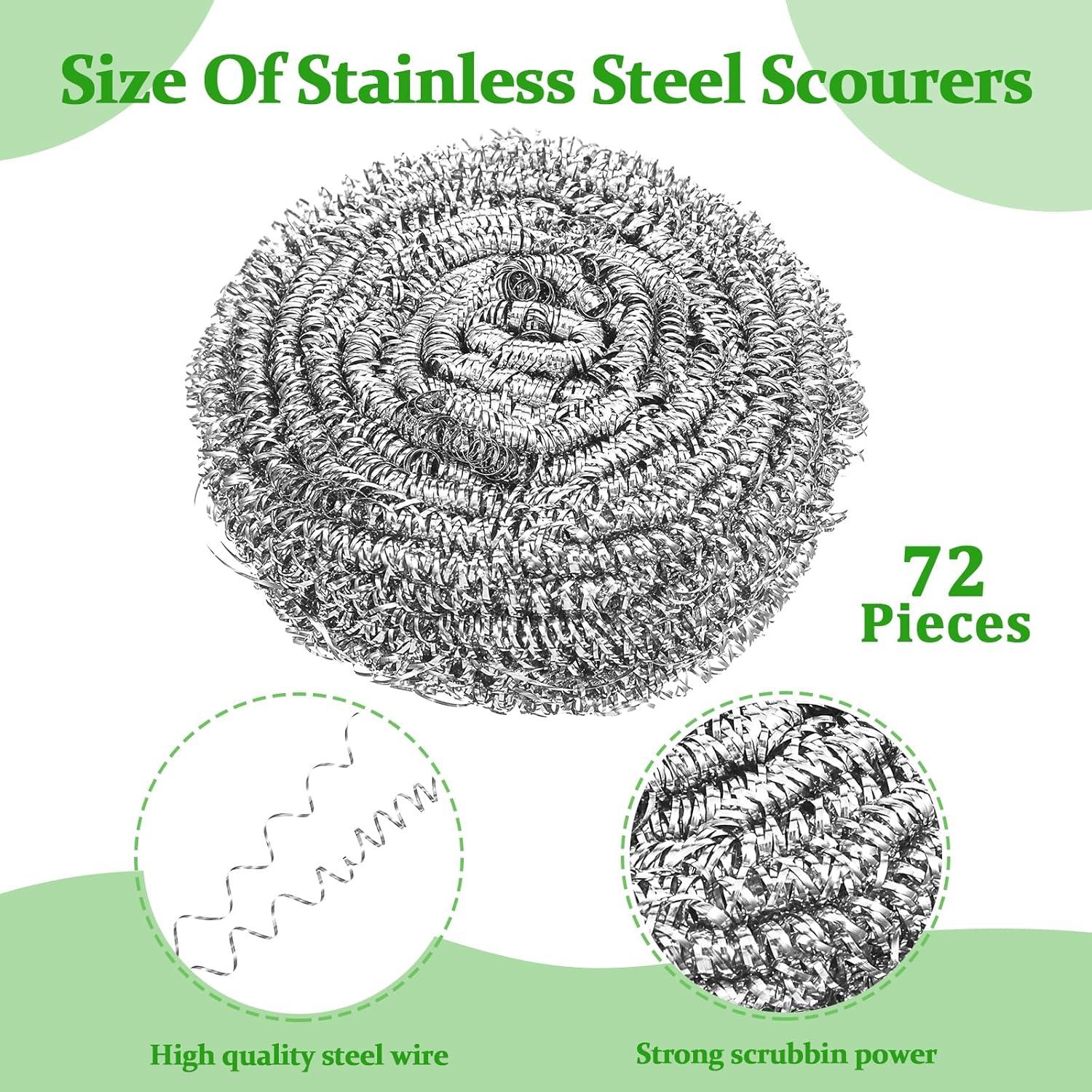 72 Estropajos de Acero Inoxidable Wutfuooo para Cocina