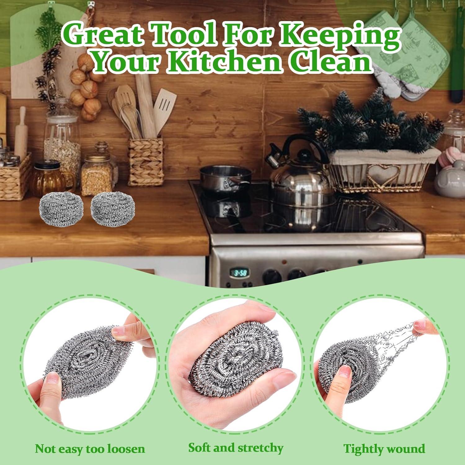 72 Estropajos de Acero Inoxidable Wutfuooo para Cocina