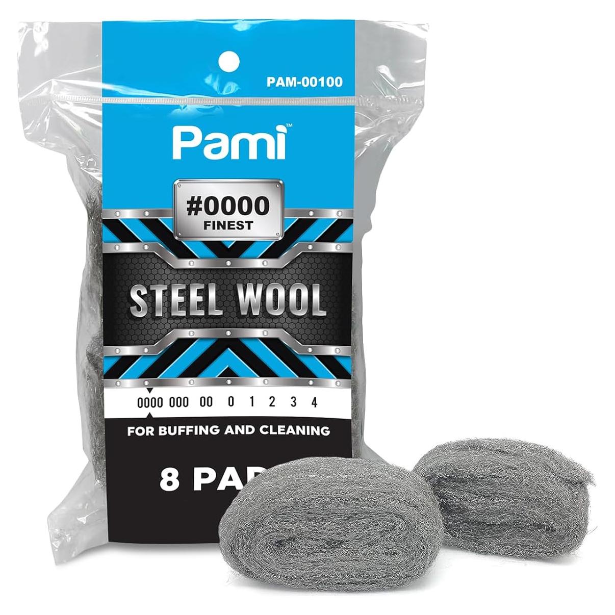 Estropajos de Lana de Acero PAMI 0000 Fino Paquete de 8