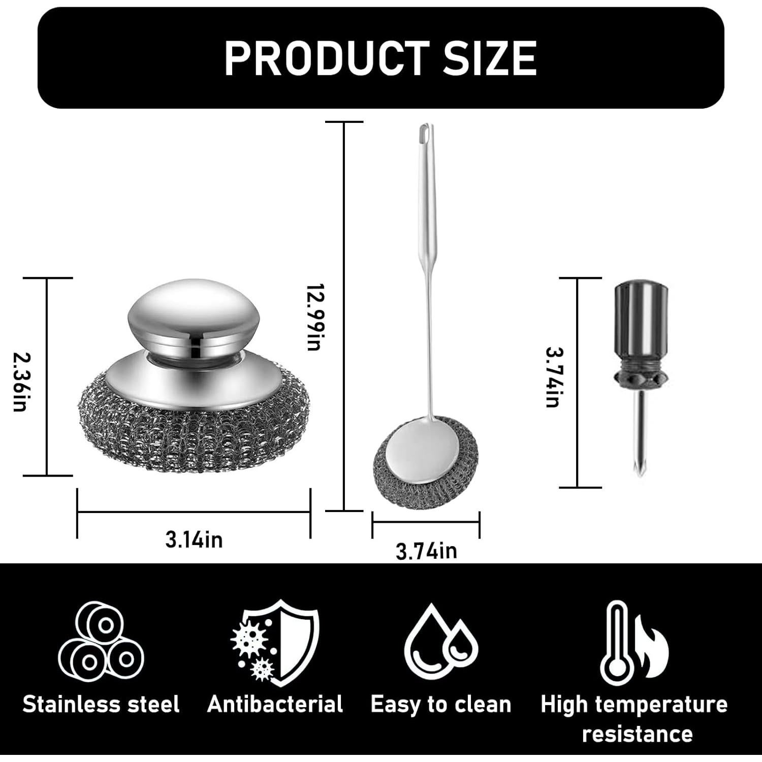 Esponja de Alambre de Acero Inoxidable ZQYSTT 9 Piezas