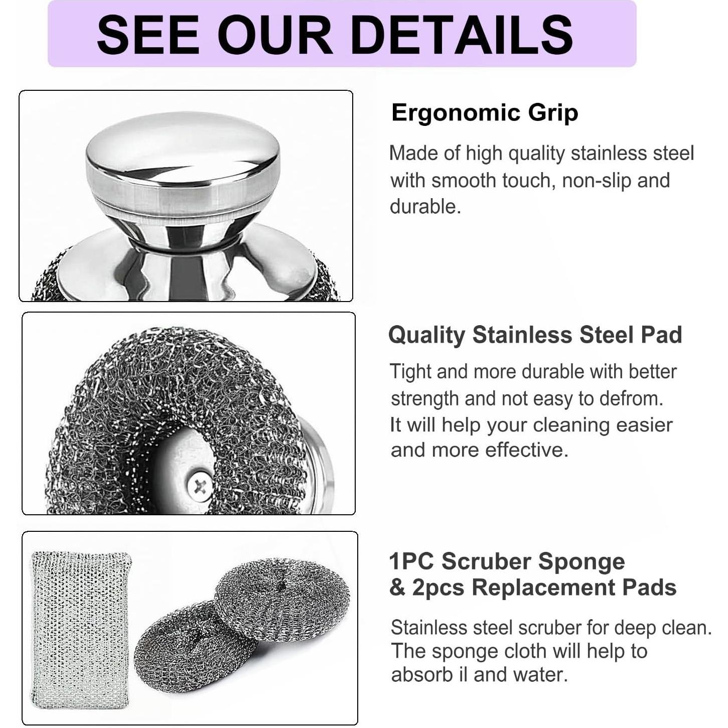 Esponja de Acero Inoxidable CraftinAround con Mango Corto