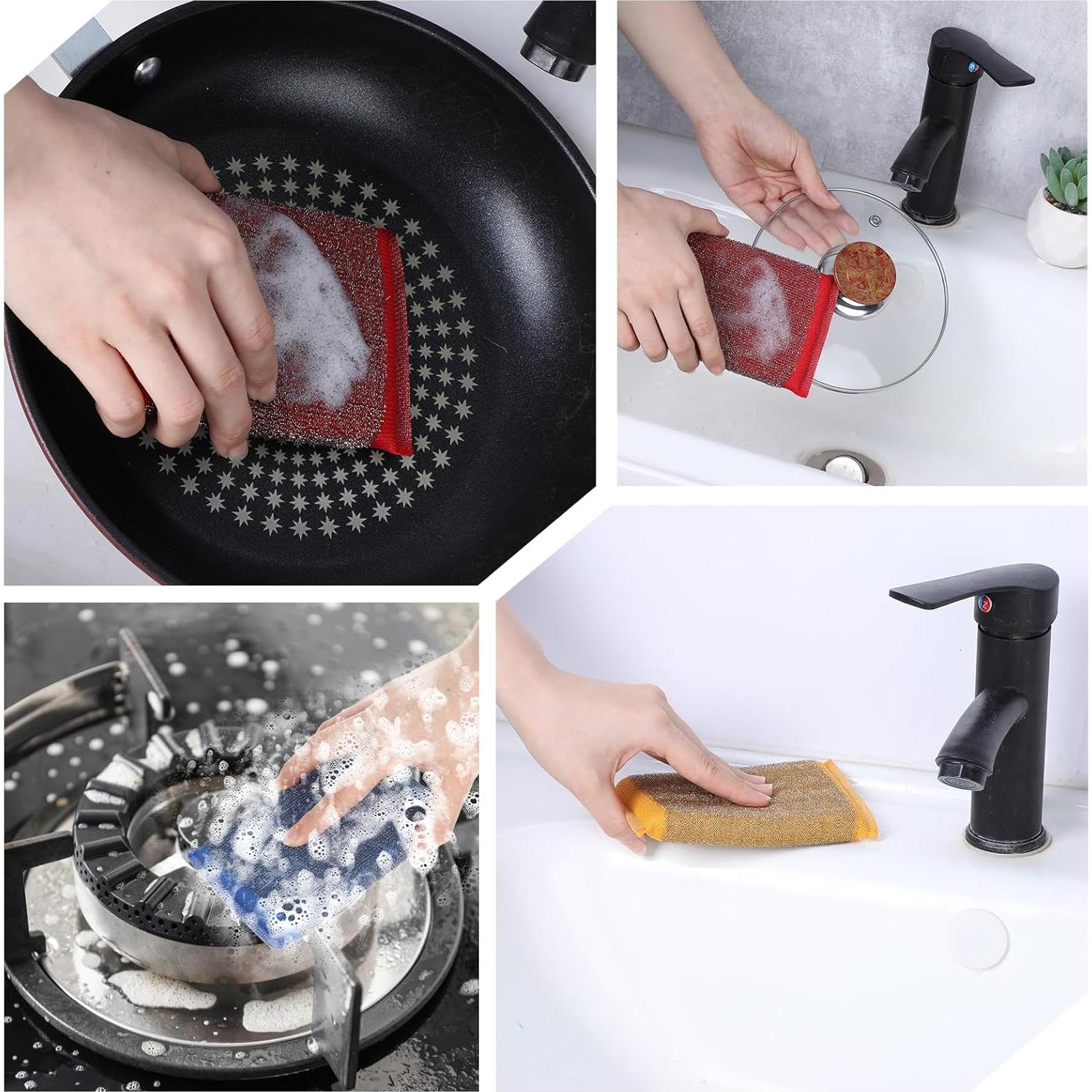 30 Esponjas de Acero Inoxidable Pafeooui - Limpieza Sin Rayones