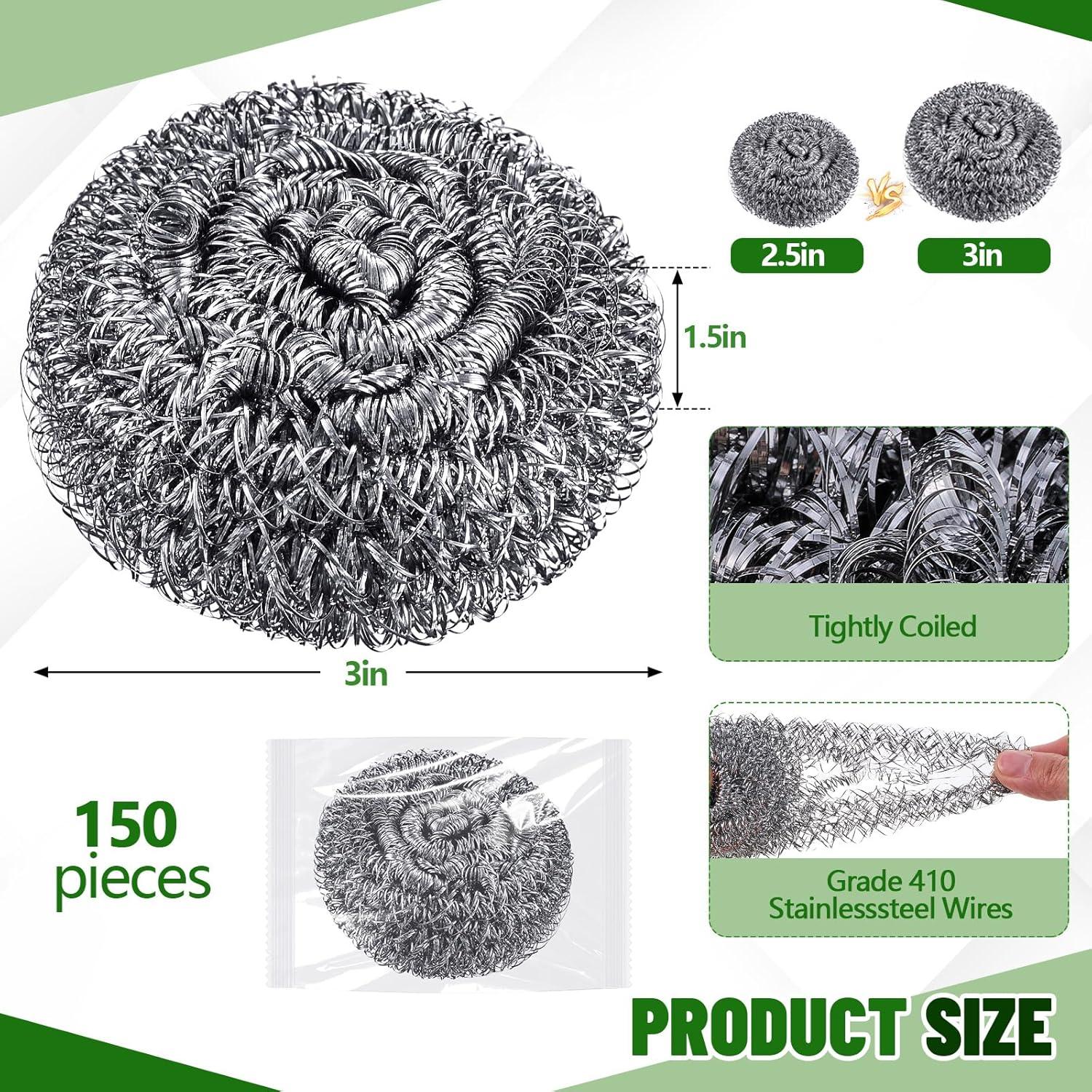 Estropajos de Acero Inoxidable Honeydak 150 Unidades 7.62 cm