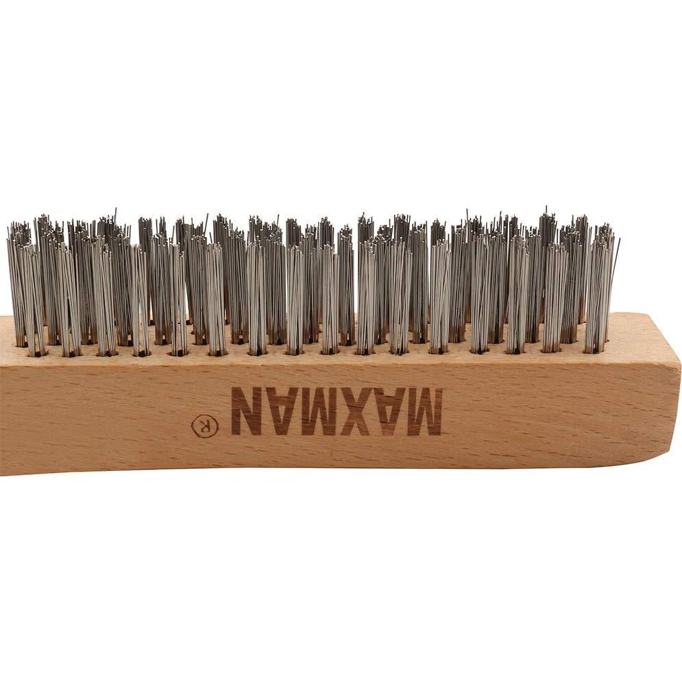 Cepillos de Alambre Inoxidable MAXMAN 2Pcs 25.4 cm para Óxido