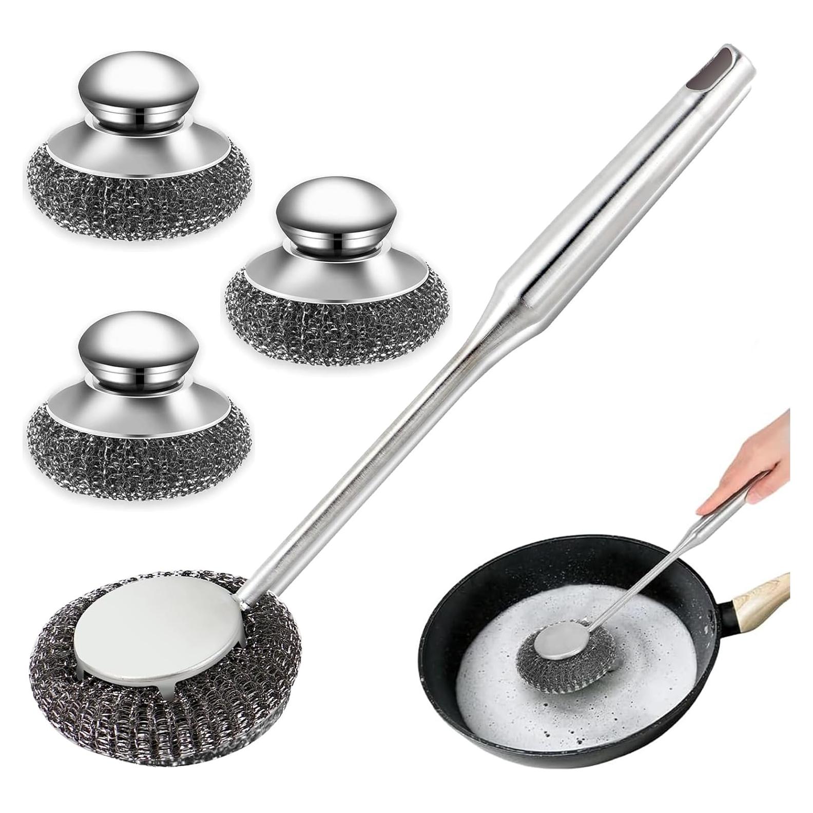 Juego de Estropajos de Acero Inoxidable HOUSEASSIST 4 Piezas