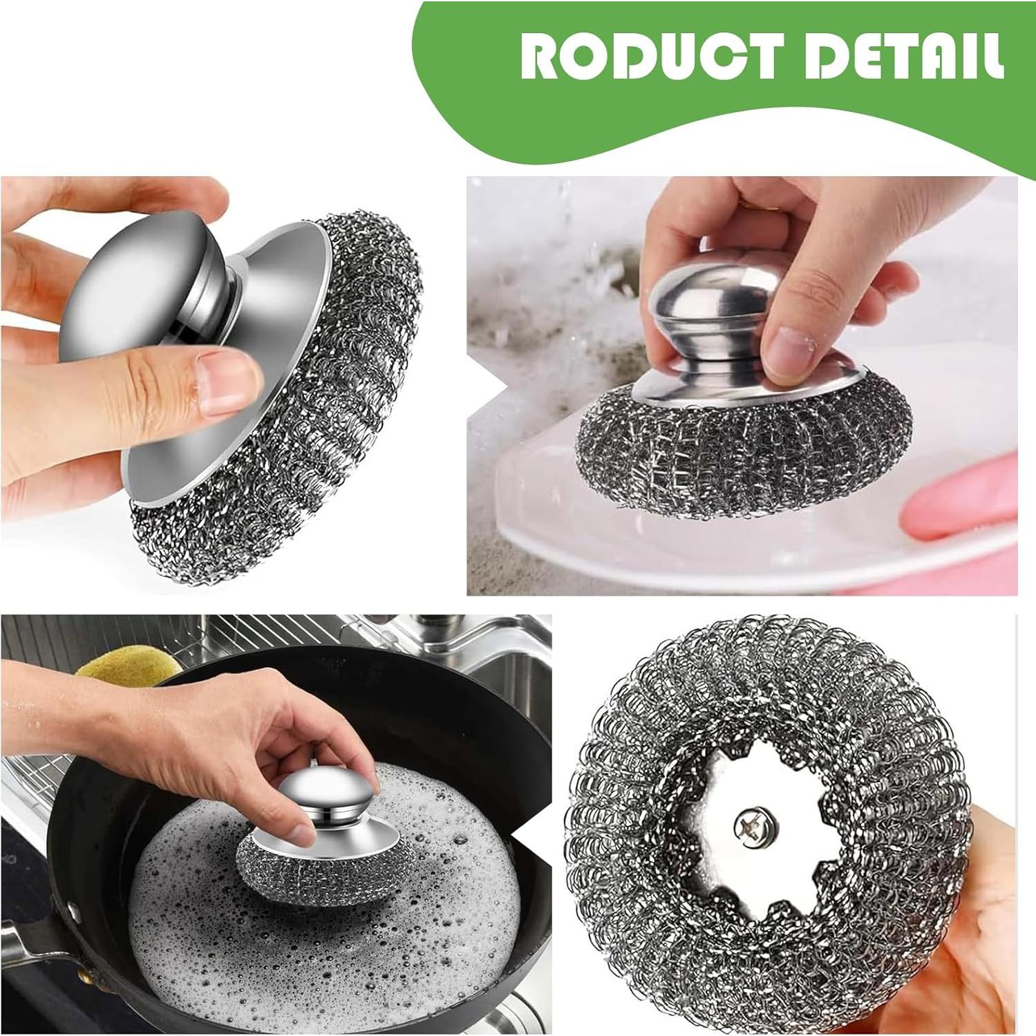 Juego de Estropajos de Acero Inoxidable HOUSEASSIST 4 Piezas