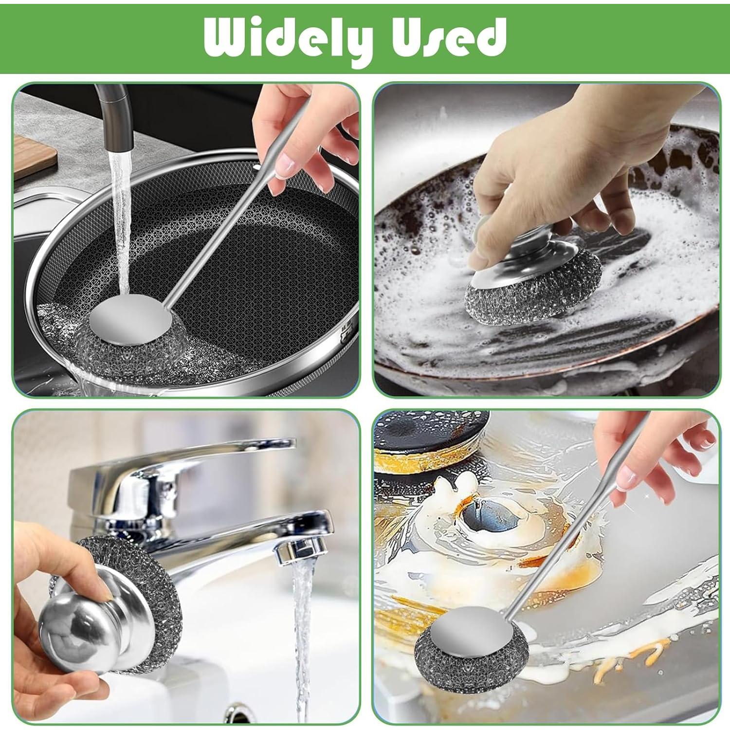 Juego de Estropajos de Acero Inoxidable HOUSEASSIST 4 Piezas