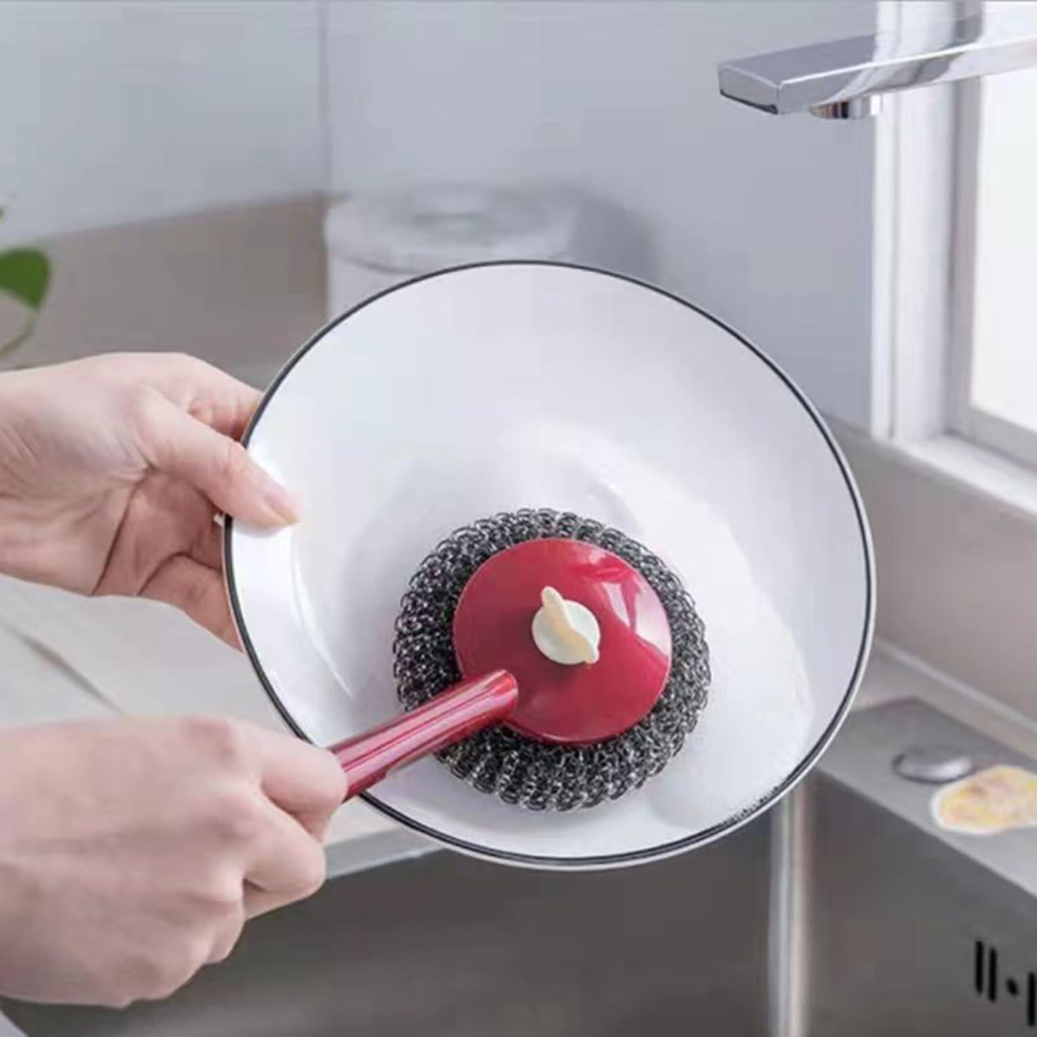 Cepillo de limpieza para parrilla Kowiofame con mango largo