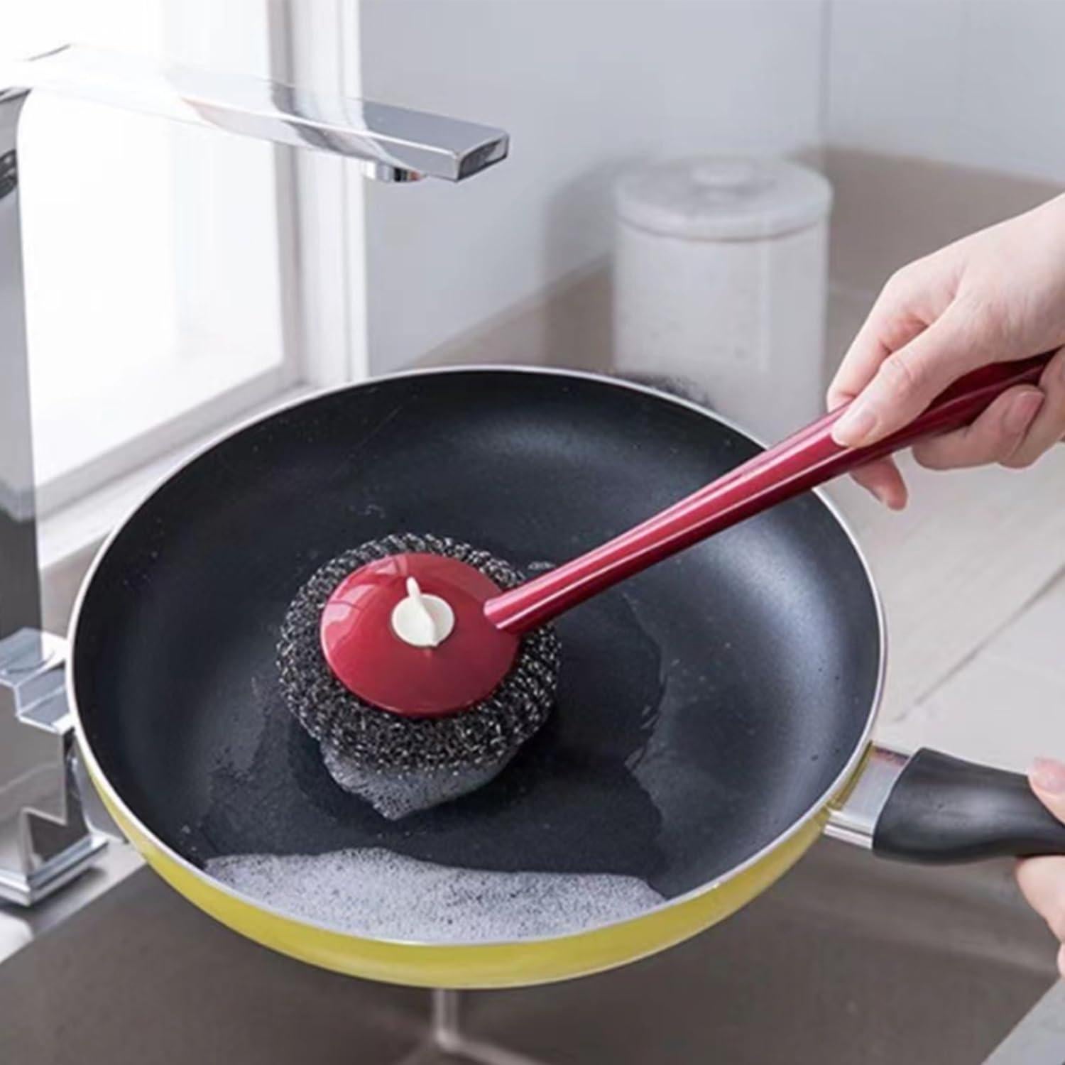 Cepillo de limpieza para parrilla Kowiofame con mango largo