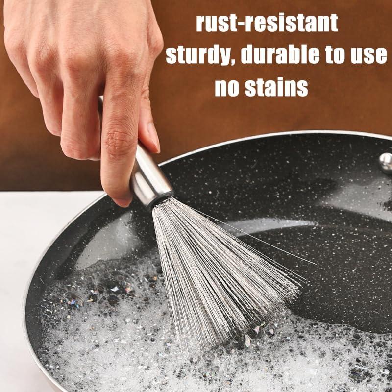 Paquete de 2 cepillos de acero inoxidable Booge para cocina