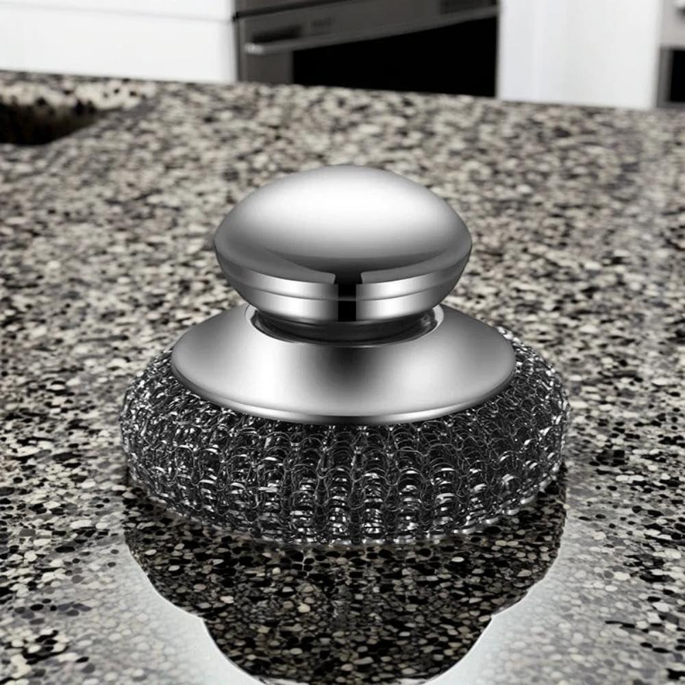 Estropajos de Acero Inoxidable QPINGH 8 Piezas con Mango