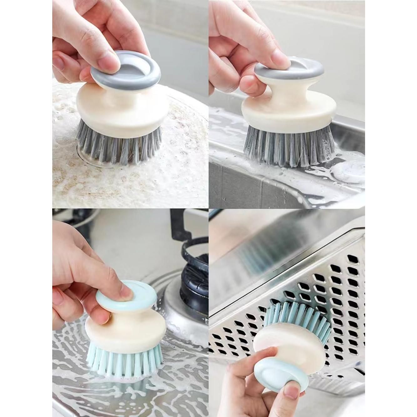 Estropajos de Acero Inoxidable JRIQH con Mango y Cepillo 3 Pcs