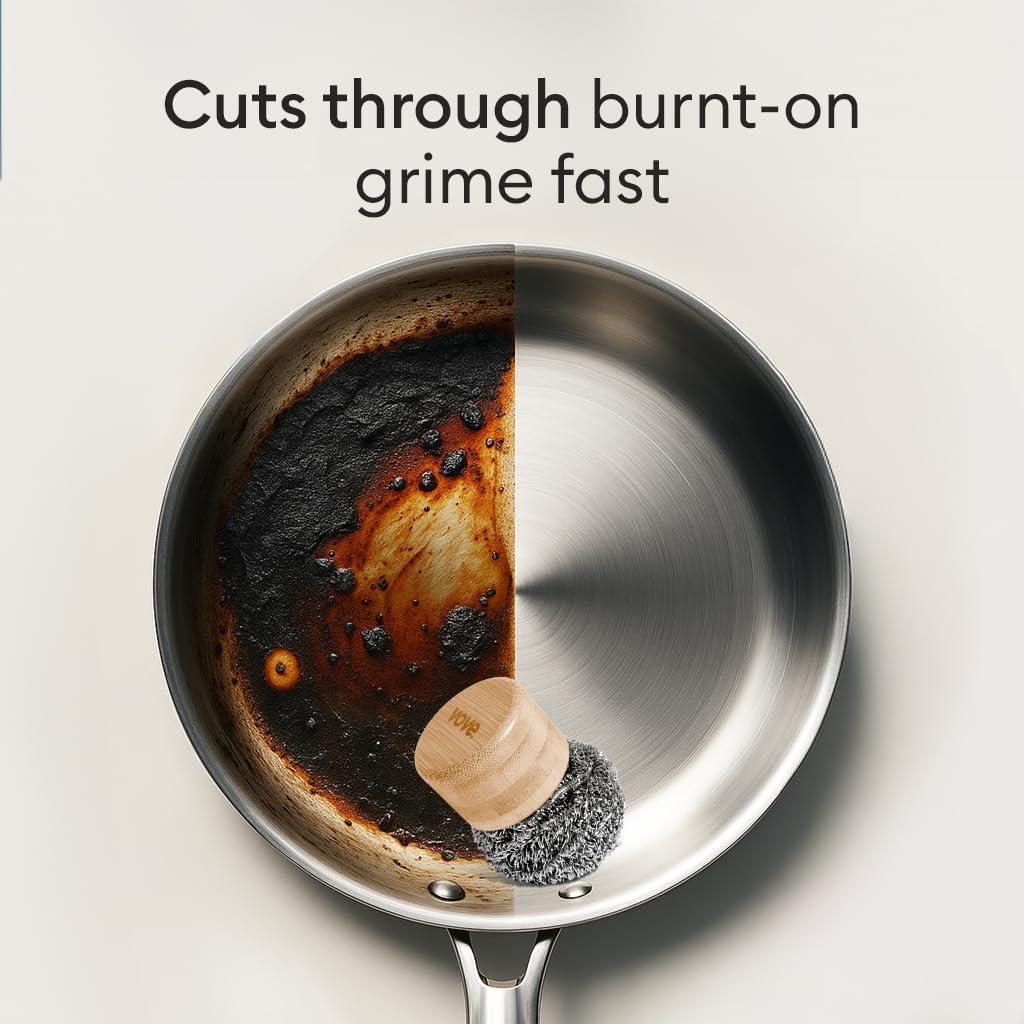 Juego de Limpieza Sostenible Vove con Mango de Bambú y Estropajos