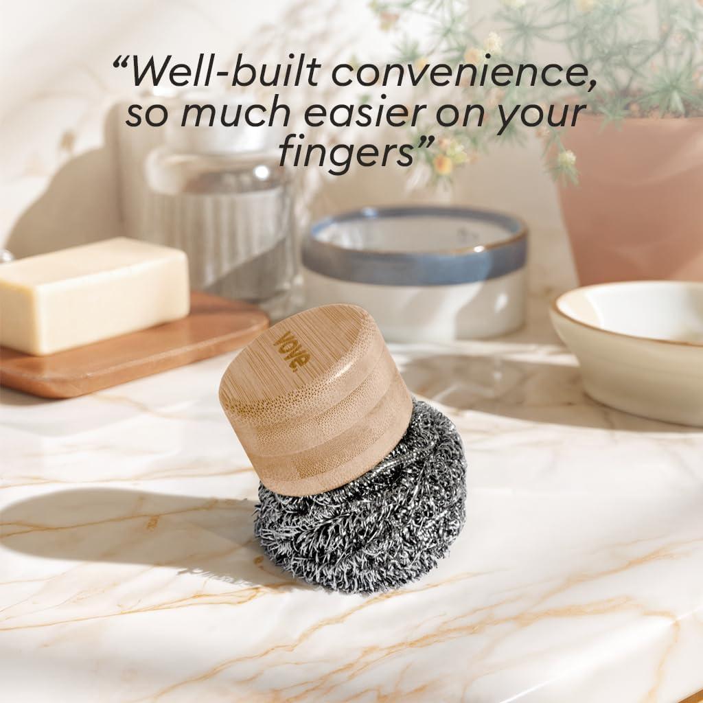 Juego de Limpieza Sostenible Vove con Mango de Bambú y Estropajos