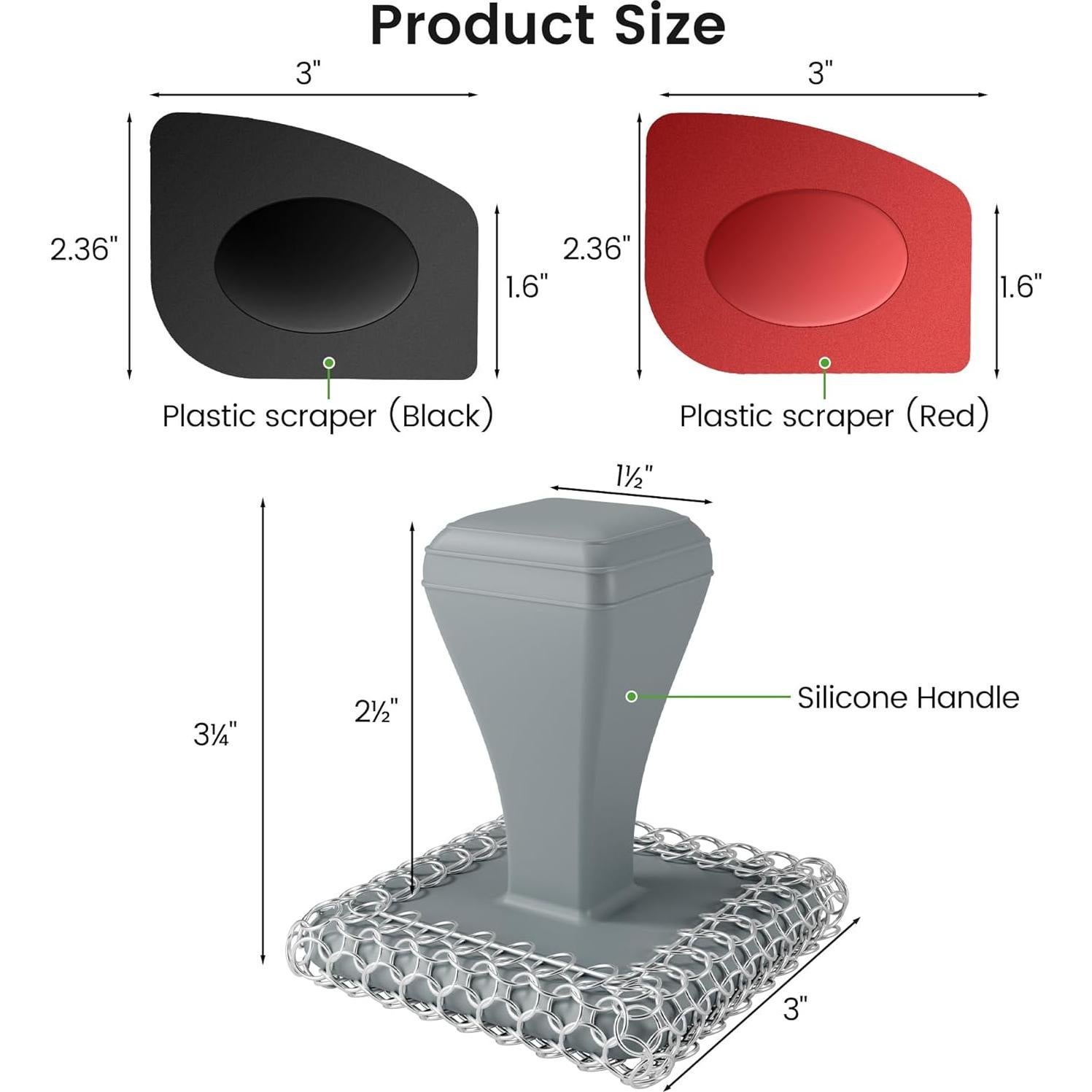 Estropajo de Hierro Fundido TOPULORS con Mango Ergonómico - Gris