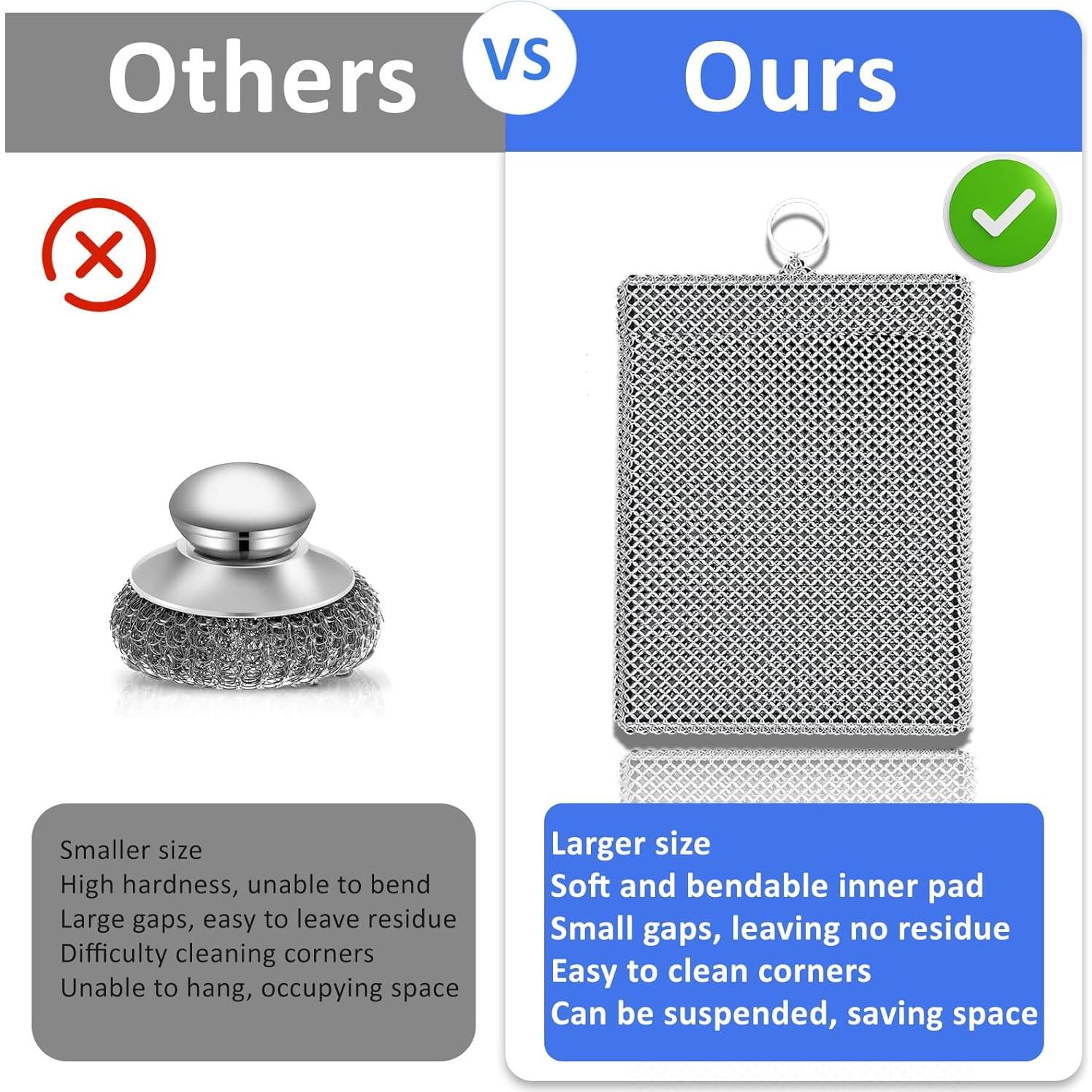 Limpiador de estropajo de acero inoxidable 316L Penhderm 10x12cm