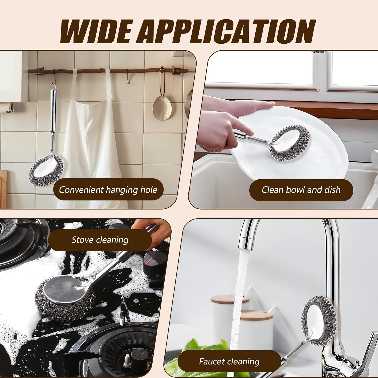 Estropajo de Acero Inoxidable Xorim con Mango y 5 Recambios