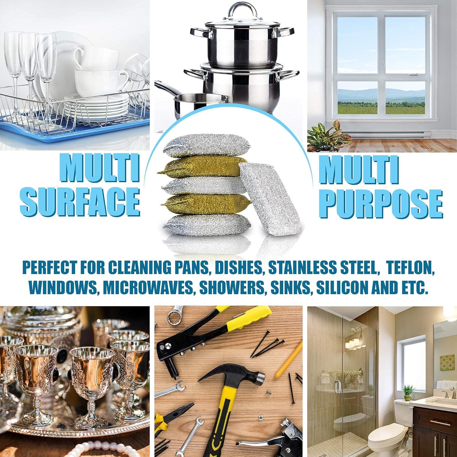 Esponjas de Fregar SmokEase - Sin Rayones, 6 Piezas Oro y Plata