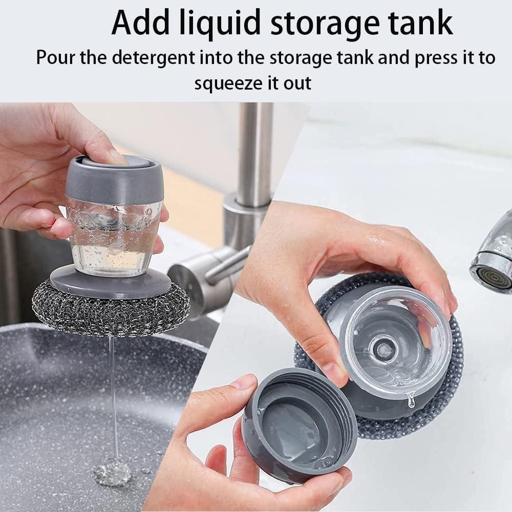 Cepillo de Acero Inoxidable con Dispensador de Jabón Mantianstar