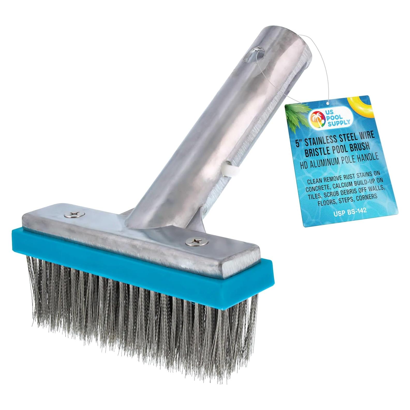 Cepillo de piscina U.S. Pool Supply 5" (12.7 cm) acero inoxidable
