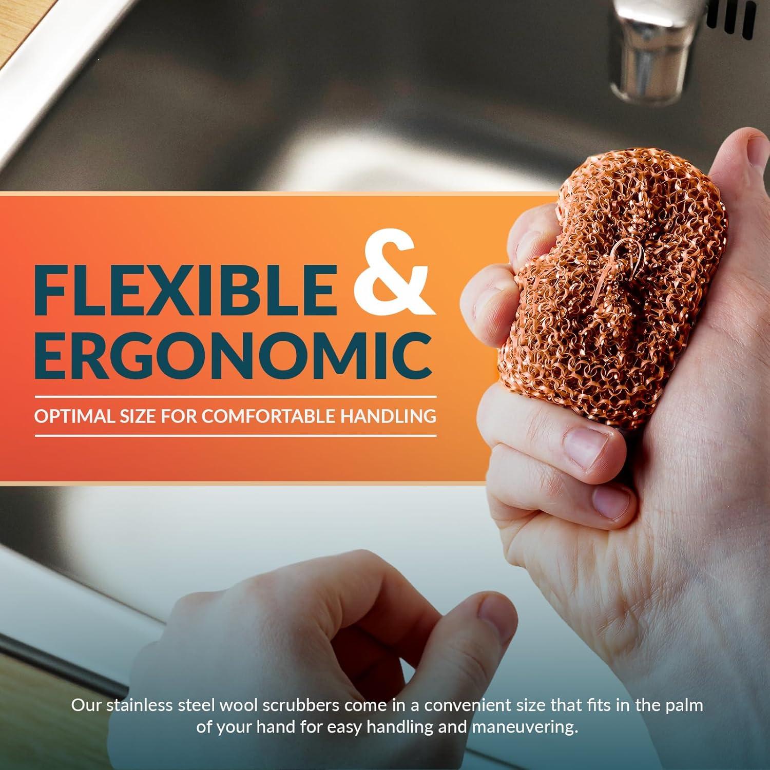 Estropajos de Cobre PAMI - 4 Almohadillas Reutilizables Sin Rayar