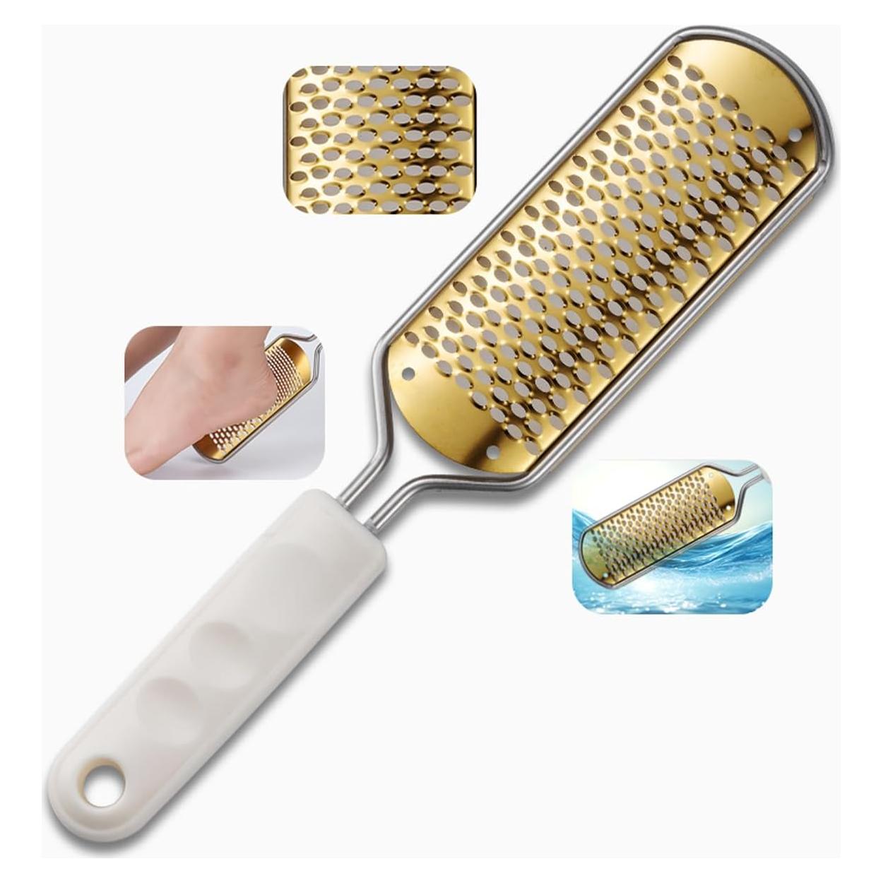 Raspador de pies Roczipeng blanco de acero inoxidable 28.5 cm